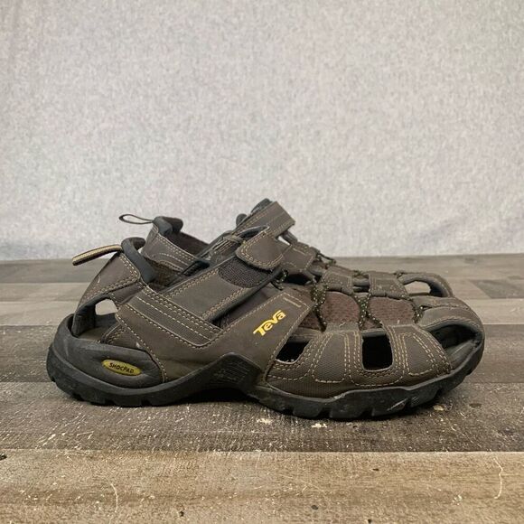 Teva Men’s Size 10 Forebay Fisherman Sport Hiking Sandals Brown Adjustable - Picture 1 of 10